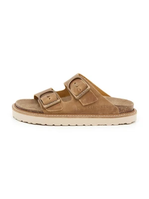 SABOKETS Skórzane klapki w kolorze jasnobrązowym rozmiar: 39