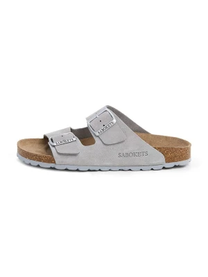 SABOKETS Skórzane klapki w kolorze szarym rozmiar: 39