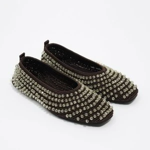 Sabrina crochet chocolate beads BIMBA Y LOLA DARK BROWN