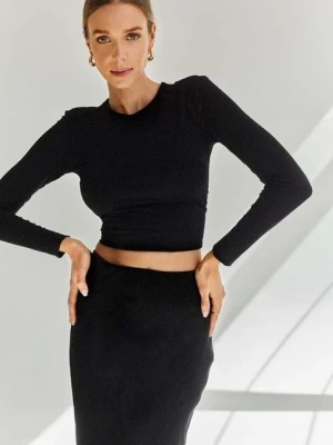 Saint Body longsleeve damski kolor czarny odkryte plecy
