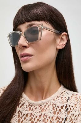 Saint Laurent okulary przeciwsłoneczne damskie kolor beżowy SL 657