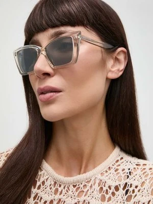 Saint Laurent okulary przeciwsłoneczne damskie kolor beżowy SL 657