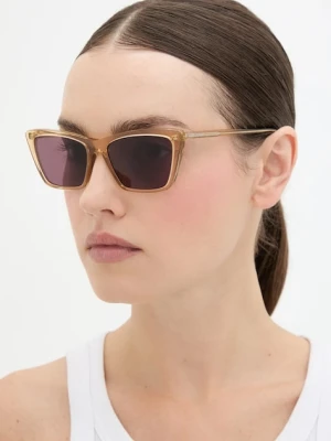 Saint Laurent okulary przeciwsłoneczne damskie kolor beżowy SL 737 MICA THIN