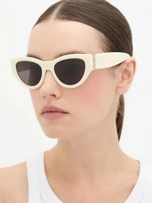 Saint Laurent okulary przeciwsłoneczne damskie kolor beżowy SL M94