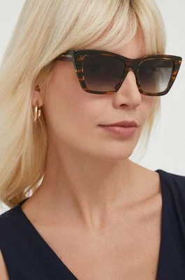 Saint Laurent okulary przeciwsłoneczne damskie kolor brązowy