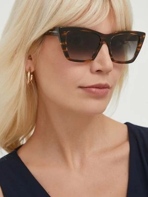 Saint Laurent okulary przeciwsłoneczne damskie kolor brązowy