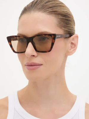 Saint Laurent okulary przeciwsłoneczne damskie kolor brązowy
