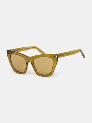 Saint Laurent okulary przeciwsłoneczne damskie kolor brązowy SL 214 KATE