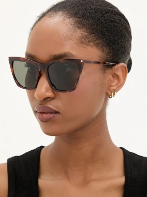 Saint Laurent okulary przeciwsłoneczne damskie kolor brązowy SL 214 KATE THIN