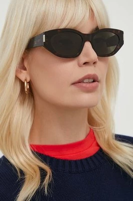 Saint Laurent okulary przeciwsłoneczne damskie kolor brązowy SL 638