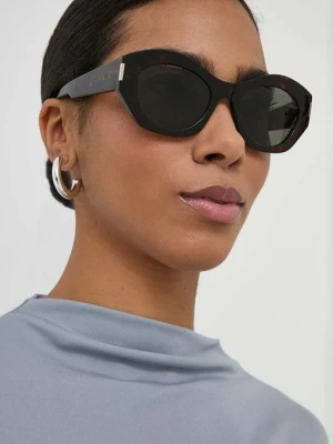 Saint Laurent okulary przeciwsłoneczne damskie kolor brązowy SL 639