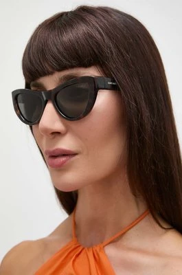 Saint Laurent okulary przeciwsłoneczne damskie kolor brązowy SL 676
