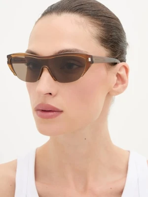 Saint Laurent okulary przeciwsłoneczne damskie kolor brązowy SL 704