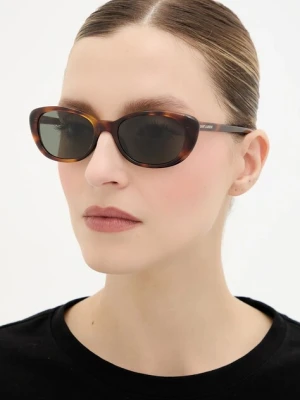 Saint Laurent okulary przeciwsłoneczne damskie kolor brązowy SL 822