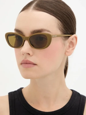 Saint Laurent okulary przeciwsłoneczne damskie kolor brązowy SL 822