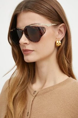 Saint Laurent okulary przeciwsłoneczne damskie kolor brązowy SL M137 AMELIA