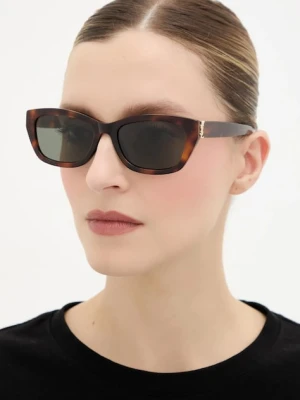 Saint Laurent okulary przeciwsłoneczne damskie kolor brązowy SL M153