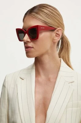 Saint Laurent okulary przeciwsłoneczne damskie kolor czerwony