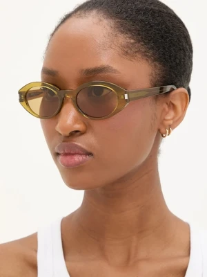 Saint Laurent okulary przeciwsłoneczne damskie kolor zielony SL 567