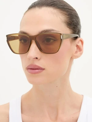 Saint Laurent okulary przeciwsłoneczne damskie kolor żółty SL 758