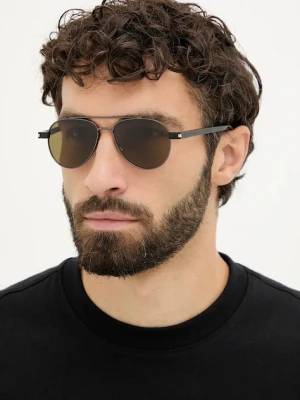 Saint Laurent okulary przeciwsłoneczne męskie kolor brązowy SL 843