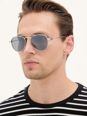 Saint Laurent okulary przeciwsłoneczne męskie kolor srebrny SL 708