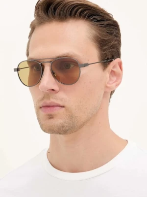 Saint Laurent okulary przeciwsłoneczne męskie kolor srebrny SL 708