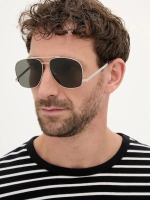 Saint Laurent okulary przeciwsłoneczne męskie kolor szary SL 653 LEON
