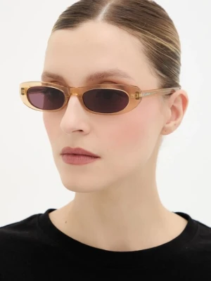 Saint Laurent okulary przeciwsłoneczne SHADE damskie kolor beżowy SL 557
