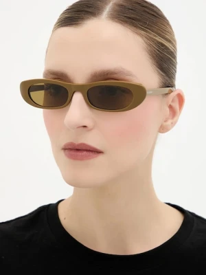 Saint Laurent okulary przeciwsłoneczne SHADE damskie kolor brązowy SL 557