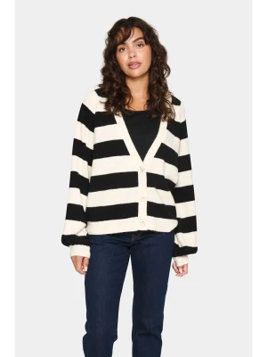 SAINT TROPEZ Kardigan "Garbie" w kolorze kremowo-czarnym rozmiar: M