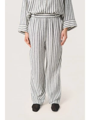 SAINT TROPEZ Spodnie "Giselle" w kolorze antracytowo-białym rozmiar: S