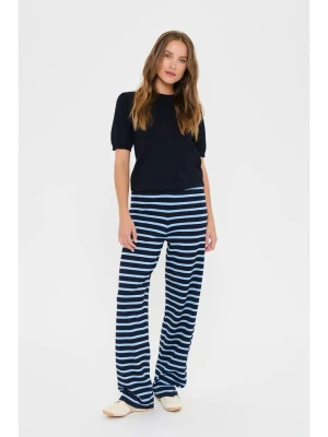 SAINT TROPEZ Spodnie w kolorze granatowo-białym rozmiar: S