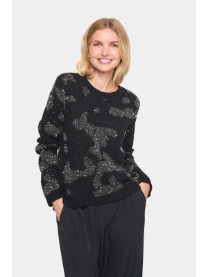 SAINT TROPEZ Sweter "Halima" w kolorze czarnym rozmiar: XXL