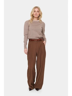 SAINT TROPEZ Sweter "Mila" w kolorze beżowym rozmiar: S