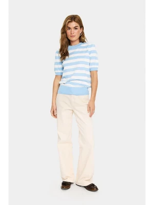 SAINT TROPEZ Sweter "Mila" w kolorze błękitno-białym rozmiar: XS