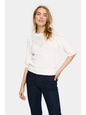 SAINT TROPEZ Sweter "Saint Tropez" w kolorze białym rozmiar: M