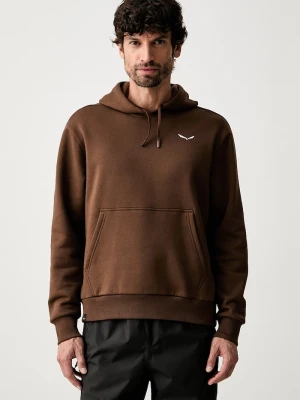 Salewa bluza z kapturem męska z bawełną EAGLE brązowy