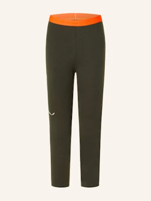 Salewa Getry Funkcyjne Cristallo Ze Skróconymi Nogawkami Z Wełny Merino gruen