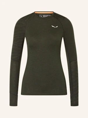 Salewa Koszulka Funkcyjna Cristallo Z Wełny Merino gruen