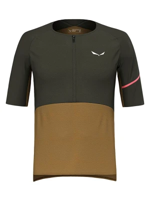 Salewa Koszulka kolarska "Vento Merino" w kolorze khaki rozmiar: S