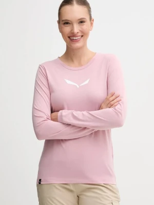 Salewa longsleeve sportowy Eagle Solidlogo Dry kolor różowy 00.0000029130