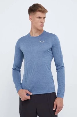 Salewa longsleeve sportowy Puez Melange kolor niebieski melanżowy