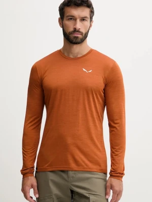 Salewa longsleeve sportowy Puez Melange kolor niebieski melanżowy