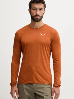 Salewa longsleeve sportowy męski Puez Melange Dry Tee pomarańczowy