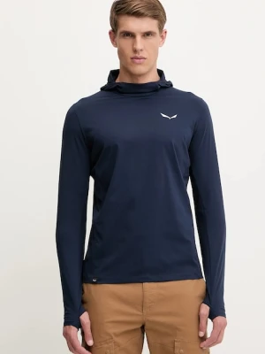Salewa longsleeve sportowy Puez Sun męska kolor granatowy gładki 00.0000029098