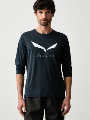 Salewa longsleeve treningowy męski Solidlogo Dry granatowy