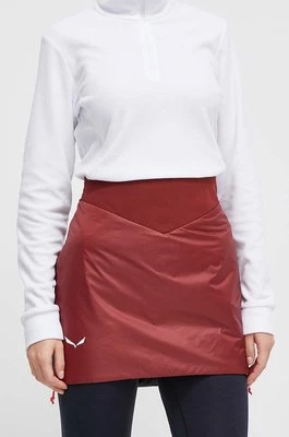Salewa spódnica sportowa Sella TirolWool kolor bordowy mini prosta