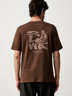 Salewa T-shirt męski z lyocellem DEAGLE KALEIDO brązowy