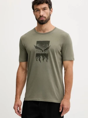 Salewa t-shirt sportowy Eagle 3cime męski kolor zielony z nadrukiem 00.0000029102